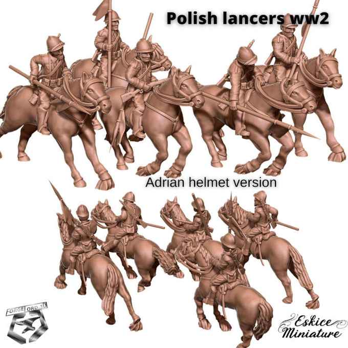 Lanciers-polonais-adrian-helmet-WWII-Figurines-3D-miniatures-Eskice-Miniature-historical-1