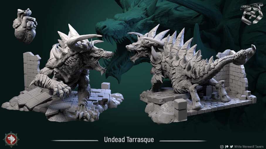 Undead-Tarrasque-diorama-statue-figurines-fantasy-tabletop-RPG-3D-miniatures-white-werewolf-tavern