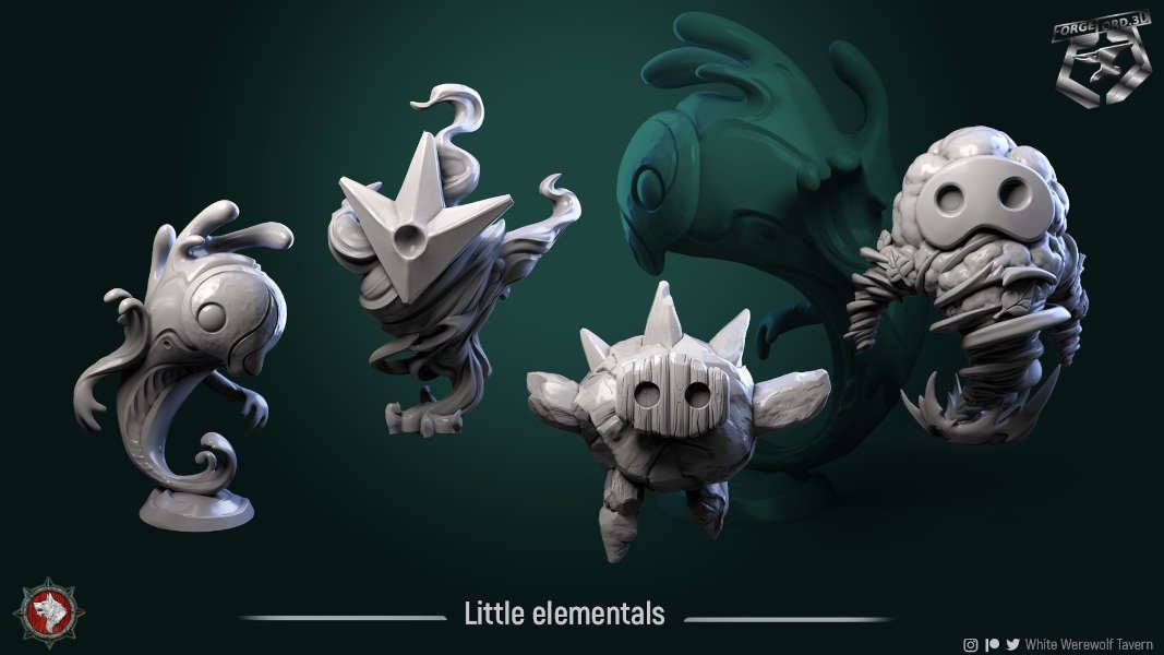 little-elementals-set-32mm-figurines-fantasy-tabletop-RPG-3D-miniatures-white-werewolf-tavern