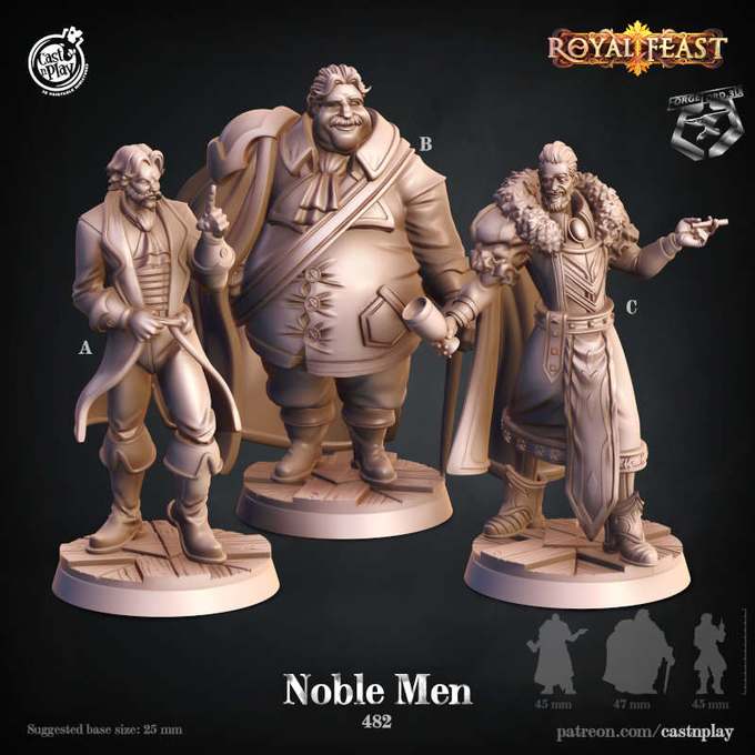 Noble-Men-CastNPlay-Royal-feast-Collection--fantasy-tabletop-RPG-3D-miniatures