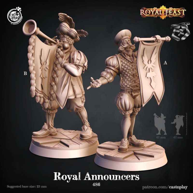 Royal-Announcers-CastNPlay-Royal-feast-Collection--fantasy-tabletop-RPG-3D-miniatures