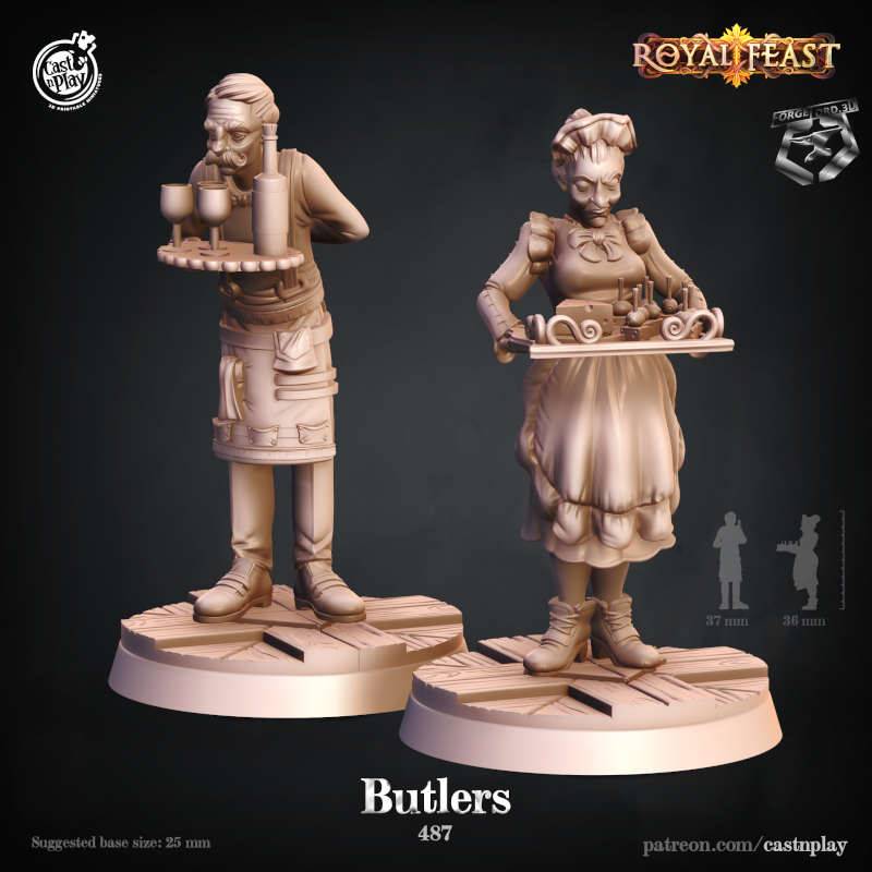 Butlers-CastNPlay-Royal-feast-Collection--fantasy-tabletop-RPG-3D-miniatures