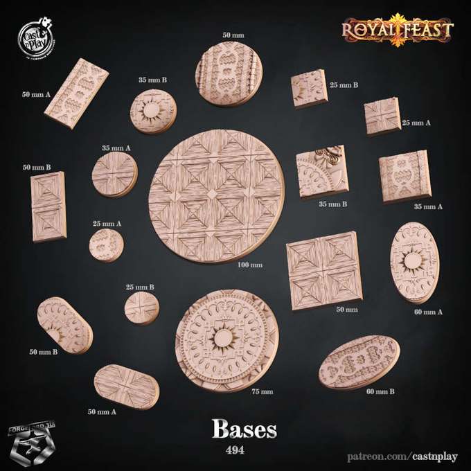Royal-feast-Bases-CastNPlay-Collection--fantasy-tabletop-RPG-3D-miniatures