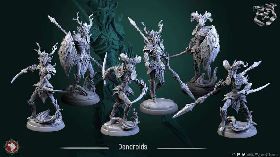 Dendroids-set-32mm-figurines-fantasy-tabletop-RPG-3D-miniatures-white-werewolf-tavern