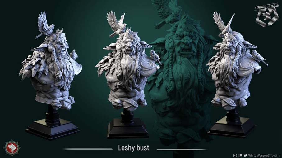Leshy-bust-75mm-figurines-fantasy-tabletop-RPG-3D-miniatures-white-werewolf-tavern
