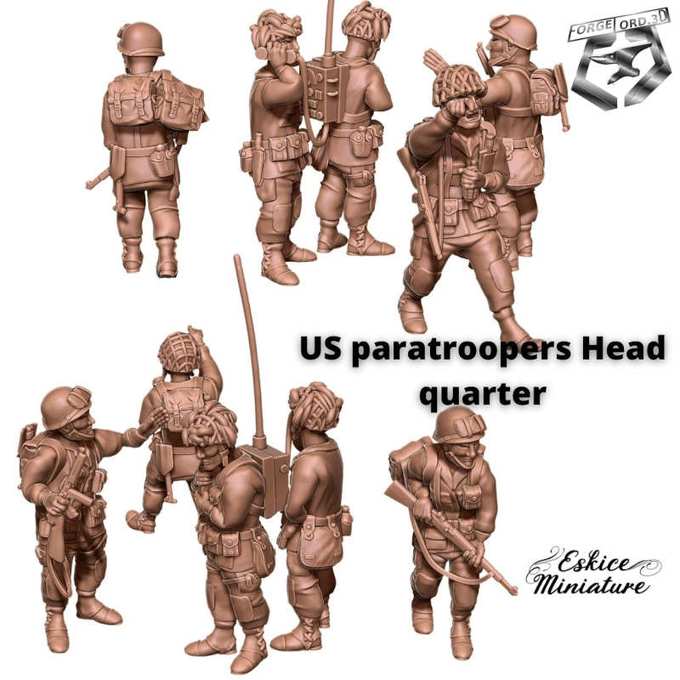 Paratrooper-HQ-WWII-Figurines-3D-miniatures-Eskice-Miniature-historical-1