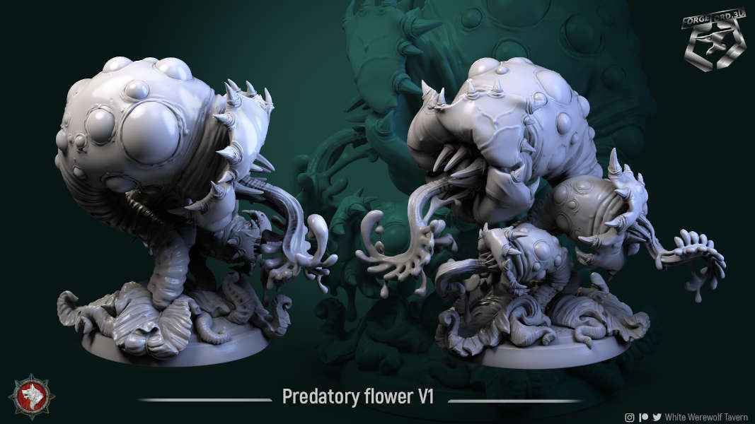 Predatory-flower-V1-figurines-fantasy-tabletop-RPG-3D-miniatures-white-werewolf-tavern