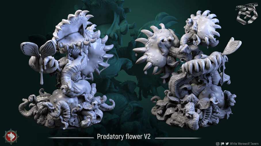 Predatory-flower-V2-figurines-fantasy-tabletop-RPG-3D-miniatures-white-werewolf-tavern