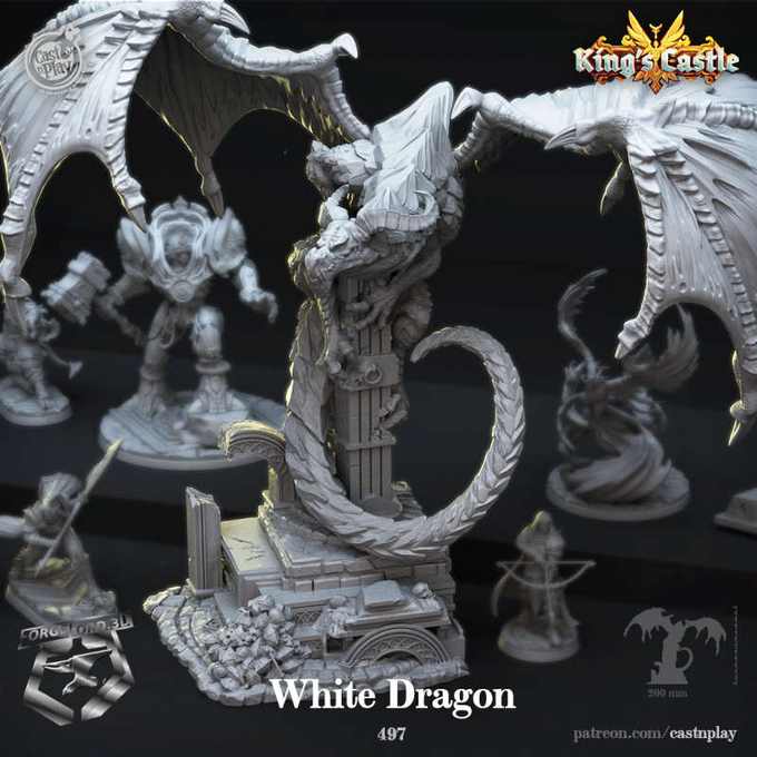 White-Dragon-CastNPlay-King's-Castle-Collection--fantasy-tabletop-RPG-3D-miniatures