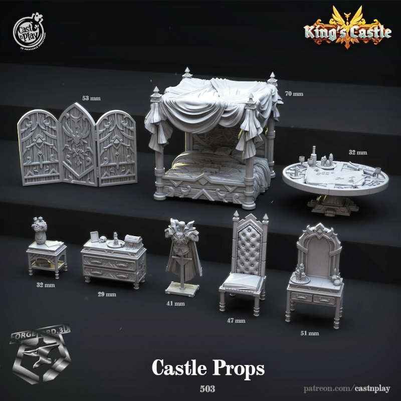 King's-Castle-Props-CastNPlay-Royal-feast-Collection--fantasy-tabletop-RPG-3D-miniatures