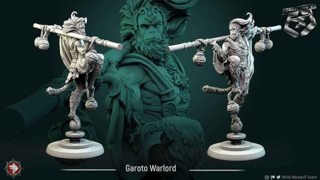 Garoto-Warlord-75mm-figurines-fantasy-tabletop-RPG-3D-miniatures-white-werewolf-tavern