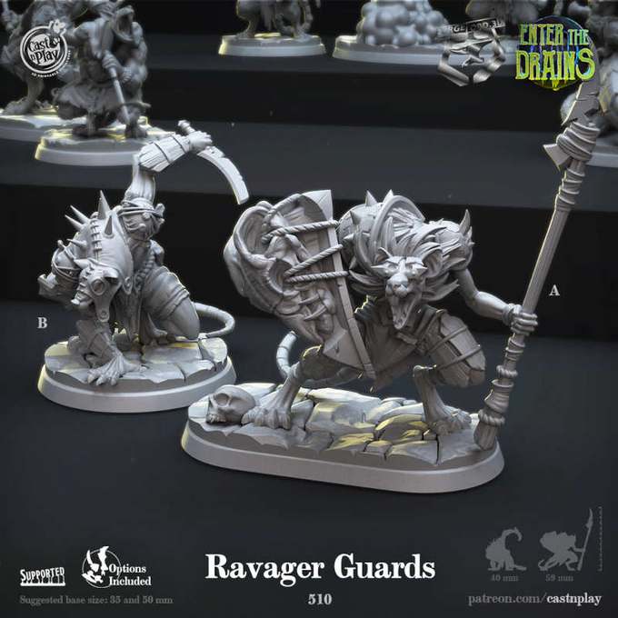 Ravager-Guards-CastNPlay-enter-the-drains-Collection--fantasy-tabletop-RPG-3D-miniatures