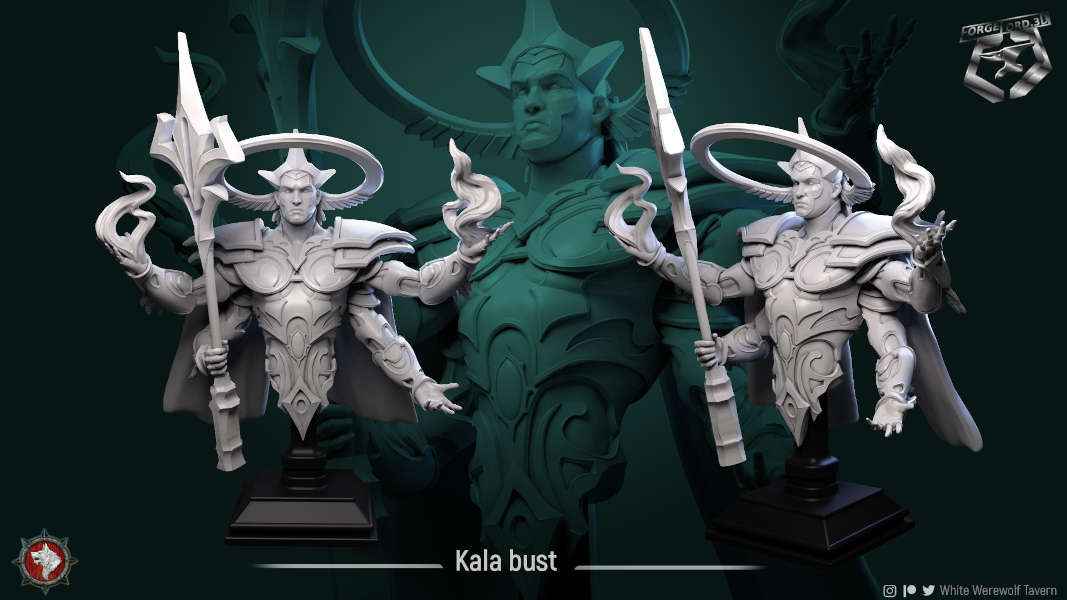 Kala-bust-75mm-figurines-fantasy-tabletop-RPG-3D-miniatures-white-werewolf-tavern