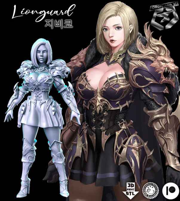 Lionguard-statue-75mm-RN-Estudio-figurines-fantasy-tabletop-RPG-3D-miniatures-1