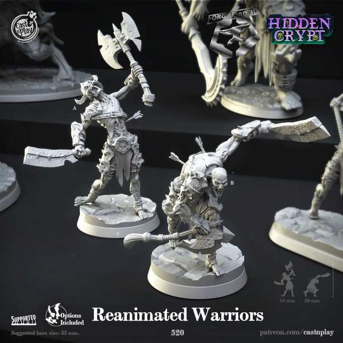 Reanimated-Warriors-CastNPlay-hidden-crypt-Collection--fantasy-tabletop-RPG-3D-miniatures