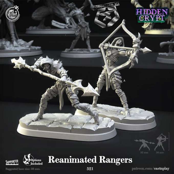 Reanimated-Rangers-CastNPlay-hidden-crypt-Collection--fantasy-tabletop-RPG-3D-miniatures