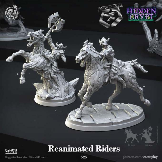Reanimated-Riders-CastNPlay-hidden-crypt-Collection--fantasy-tabletop-RPG-3D-miniatures