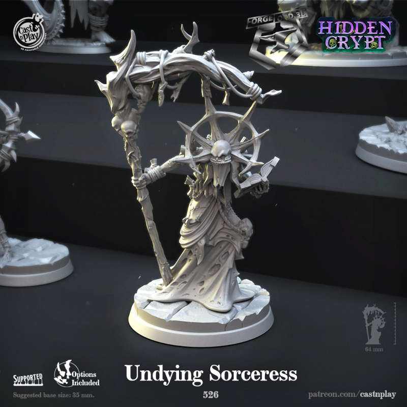 Undying-Sorceress-CastNPlay-hidden-crypt-Collection--fantasy-tabletop-RPG-3D-miniatures