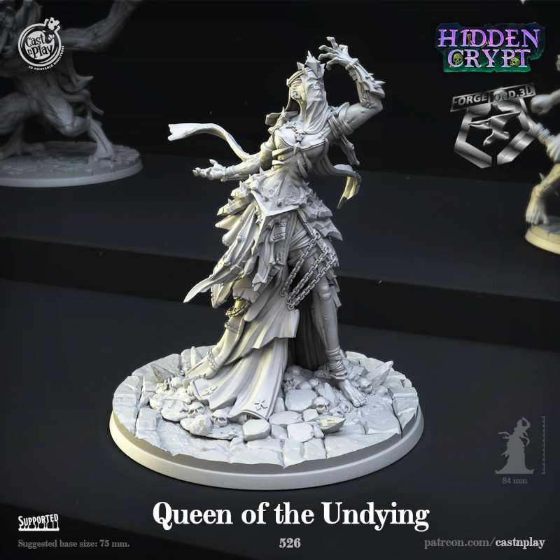 Queen-Of-the-Undying-CastNPlay-hidden-crypt-Collection--fantasy-tabletop-RPG-3D-miniatures