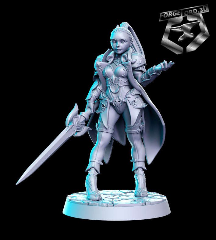 Ainara,-Guard-Officer-RN-Estudio--figurines-fantasy-tabletop-RPG-3D-miniatures
