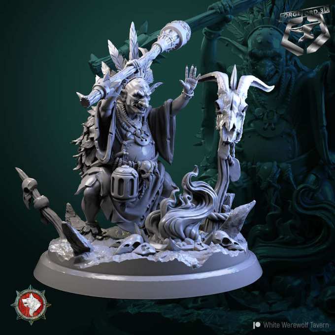 Goblin-Shaman-75mm-figurines-fantasy-tabletop-RPG-3D-miniatures-white-werewolf-tavern