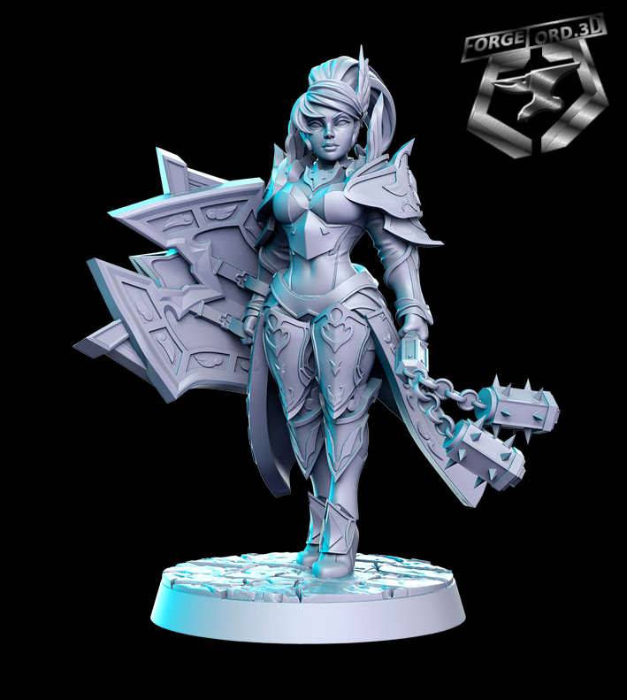 Jessenia,-Frontline-Guard-RN-Estudio--figurines-fantasy-tabletop-RPG-3D-miniatures