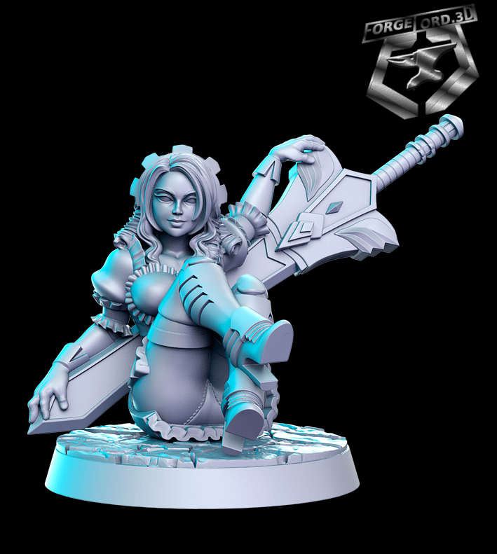 Shareena,-Maid-Guard-RN-Estudio--figurines-fantasy-tabletop-RPG-3D-miniatures