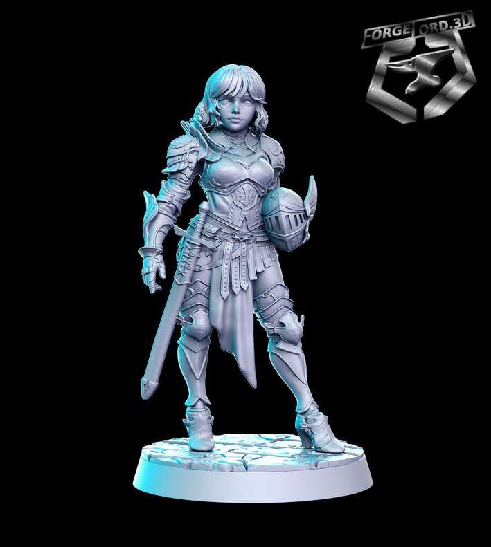 Svanielle,-Captain-of-the-Guard-RN-Estudio--figurines-fantasy-tabletop-RPG-3D-miniatures
