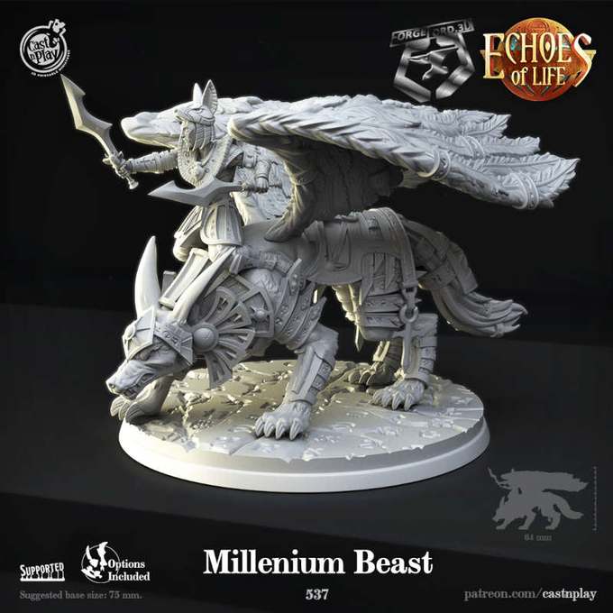 Millenium-Beast-CastNPlay-echoes-of-life-Collection--fantasy-tabletop-RPG-3D-miniatures
