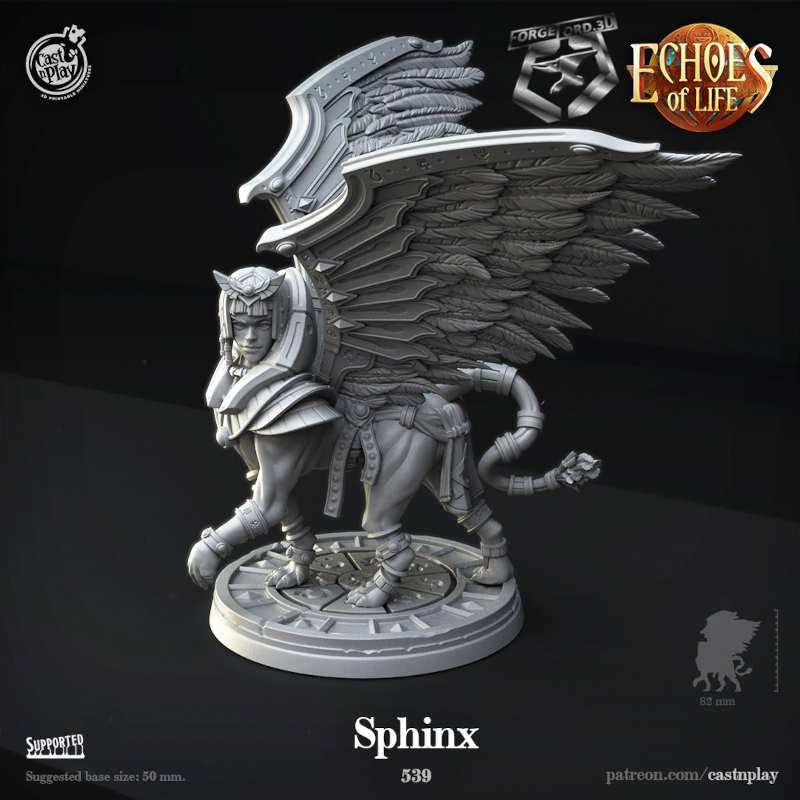 Sphinx-CastNPlay-echoes-of-life-Collection--fantasy-tabletop-RPG-3D-miniatures