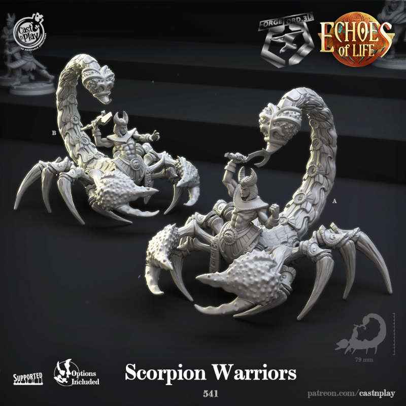 Scorpion-Warriors-CastNPlay-echoes-of-life-Collection--fantasy-tabletop-RPG-3D-miniatures