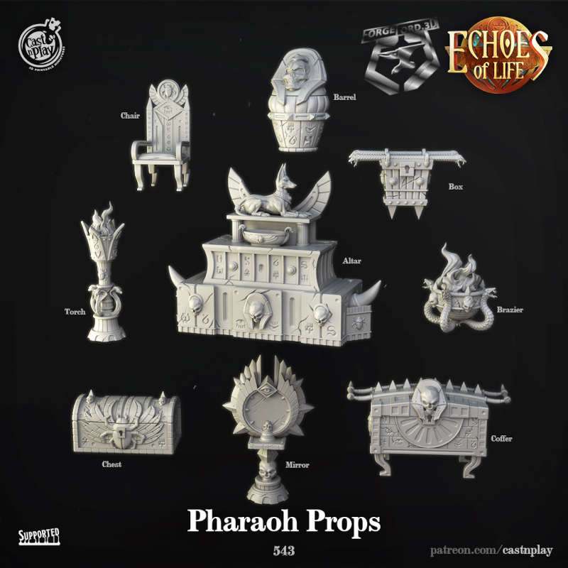 Pharaoh-Props-Props-CastNPlay-echoe-of-life-Collection--fantasy-tabletop-RPG-3D-miniatures