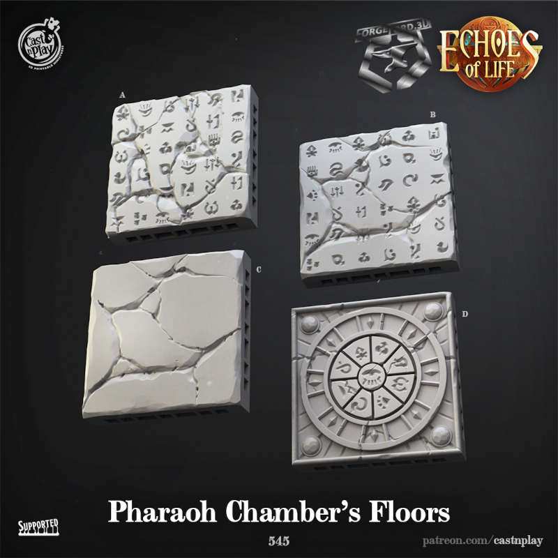 Pharaoh-Chambers-Floor-Tiles-CastNPlay-Collection-decor-fantasy-tabletop-RPG-3D-miniatures