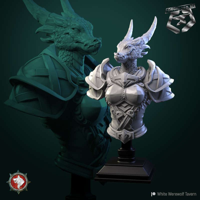 Arsha-bust-75mm-figurines-fantasy-tabletop-RPG-3D-miniatures-white-werewolf-tavern