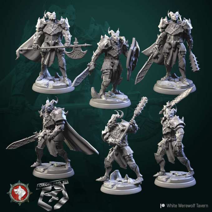 Dragonborn-knights-set-32mm-figurines-fantasy-tabletop-RPG-3D-miniatures-white-werewolf-tavern