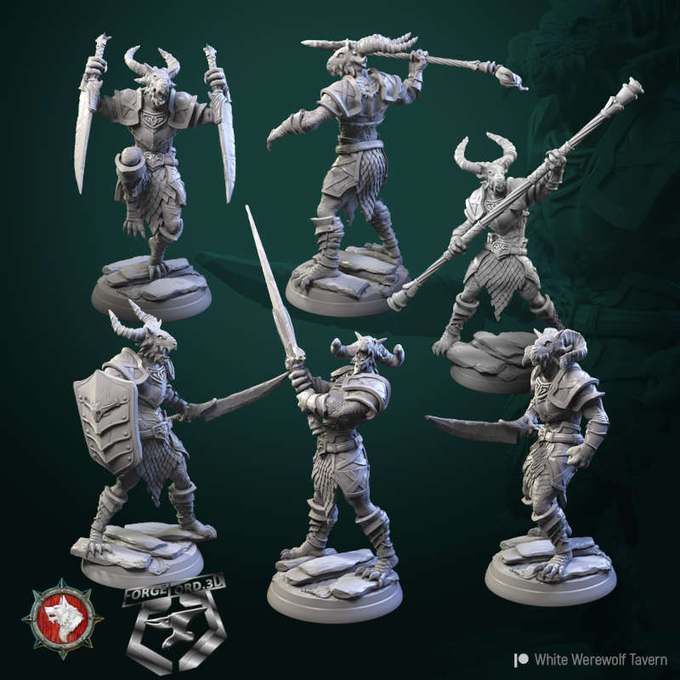 Dragonborn-warriors-set-32mm-figurines-fantasy-tabletop-RPG-3D-miniatures-white-werewolf-tavern