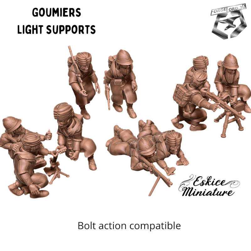 WWII-French-Goumiers-Light-supports-WWII-Figurines-3D-miniatures-Eskice-Miniature-historical-1
