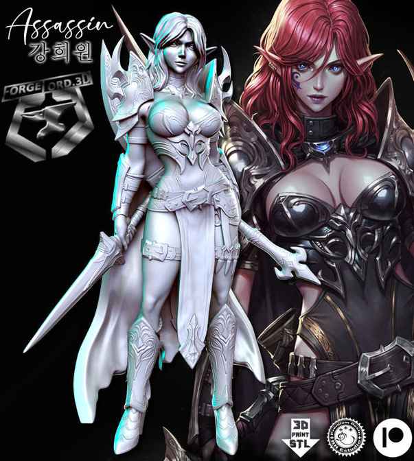 Assassin-statue-75mm-RN-Estudio-figurines-fantasy-tabletop-RPG-3D-miniatures