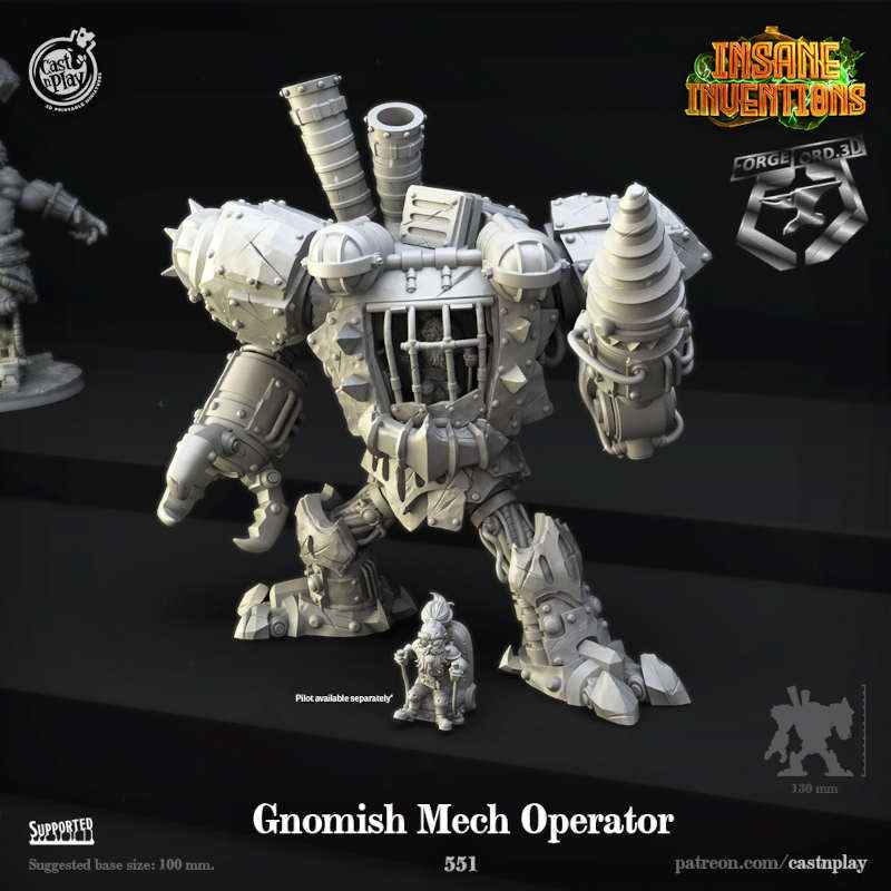 Gnomish-Mech-Operator-CastNPlay-insane-inventions-Collection--fantasy-tabletop-RPG-3D-miniatures