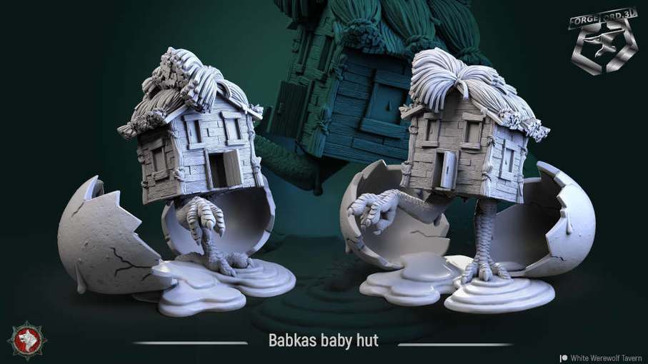 Babkas-baby-hut-32mm-figurines-fantasy-tabletop-RPG-3D-miniatures-white-werewolf-tavern