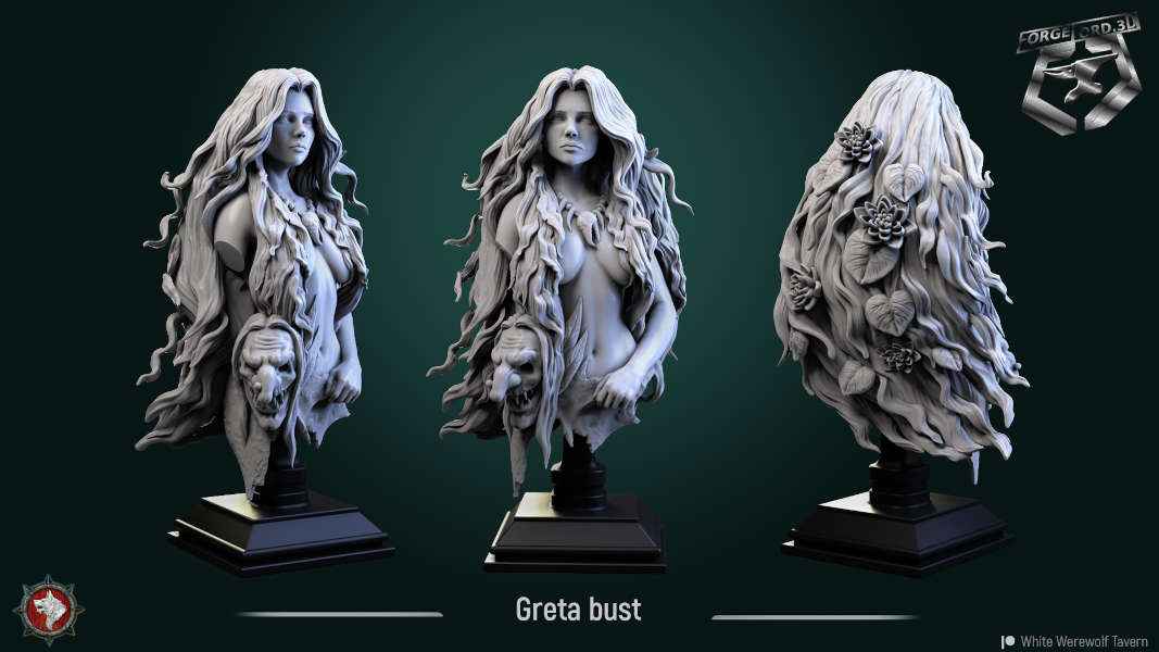 Greta-bust-75mm-figurines-fantasy-tabletop-RPG-3D-miniatures-white-werewolf-tavern