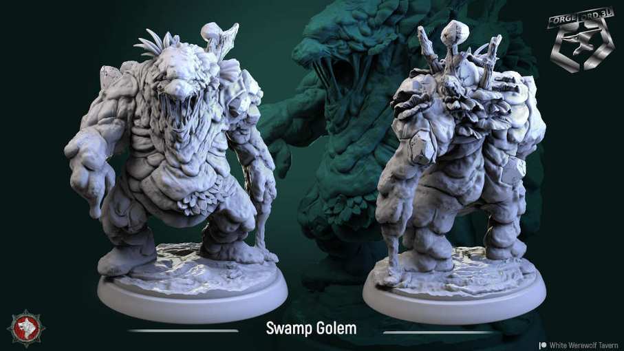 Swamp-Golem-32mm-figurines-fantasy-tabletop-RPG-3D-miniatures-white-werewolf-tavern