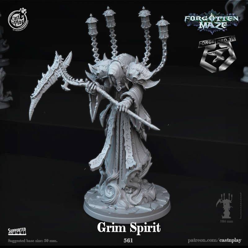Grim-Spirit-CastNPlay-forgotten-maze-Collection--fantasy-tabletop-RPG-3D-miniatures