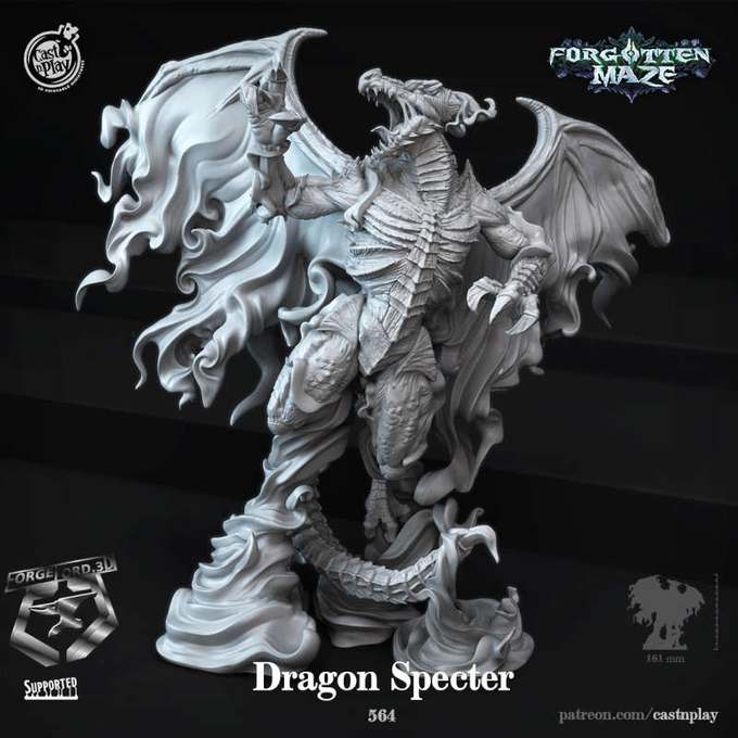 Dragon-Specter-CastNPlay-forgotten-maze-Collection--fantasy-tabletop-RPG-3D-miniatures