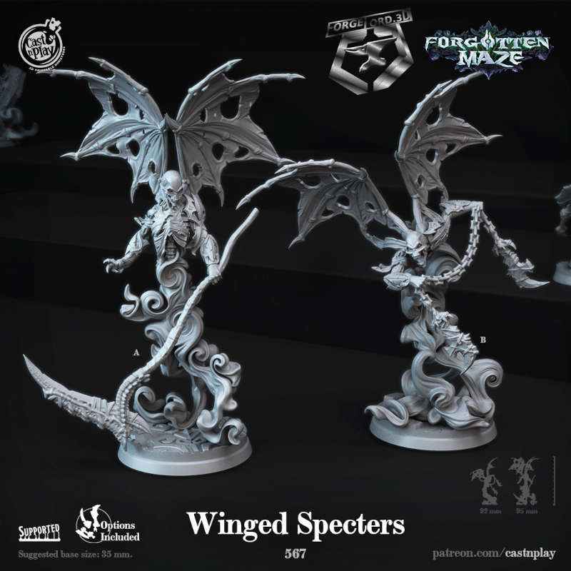 Winged-Specters-CastNPlay-forgotten-maze-Collection--fantasy-tabletop-RPG-3D-miniatures