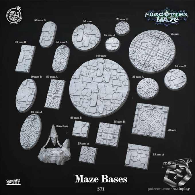 Maze-Bases-CastNPlay-Collection--fantasy-tabletop-RPG-3D-miniatures