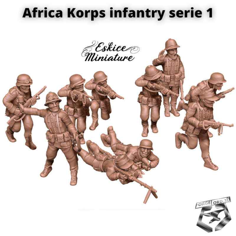 WWII-Africa-Korps-Infantry-serie-1-WWII-Figurines-3D-miniatures-Eskice-Miniature-historical-1