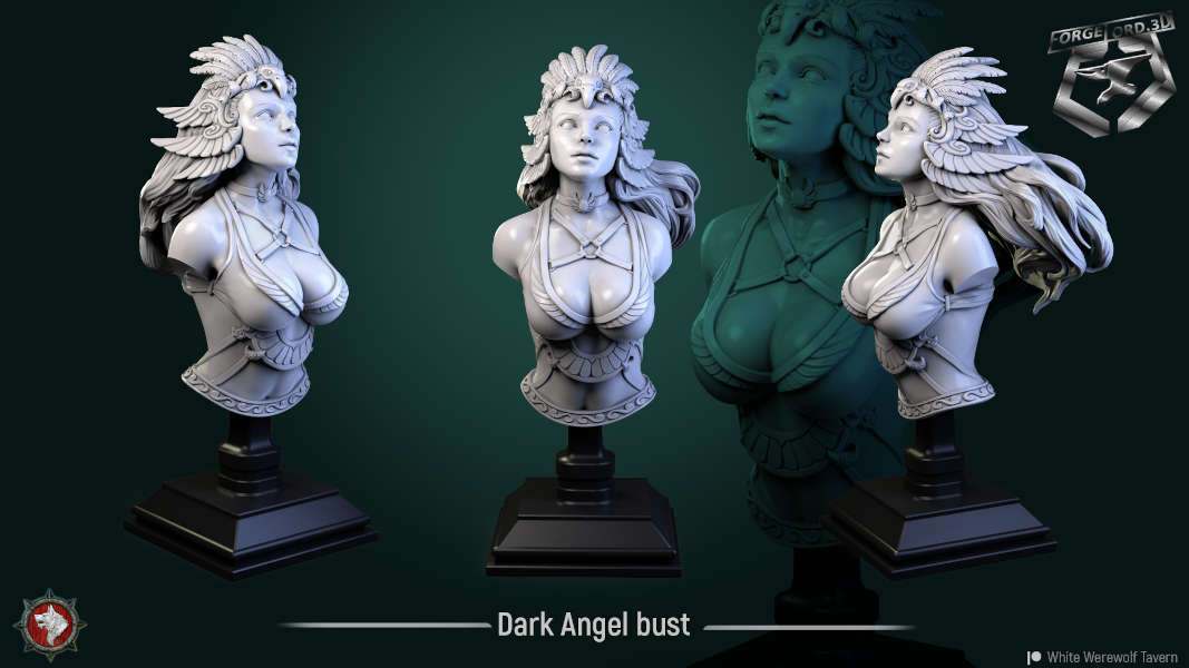 Dark-Angel-bust-75mm-figurines-fantasy-tabletop-RPG-3D-miniatures-white-werewolf-tavern