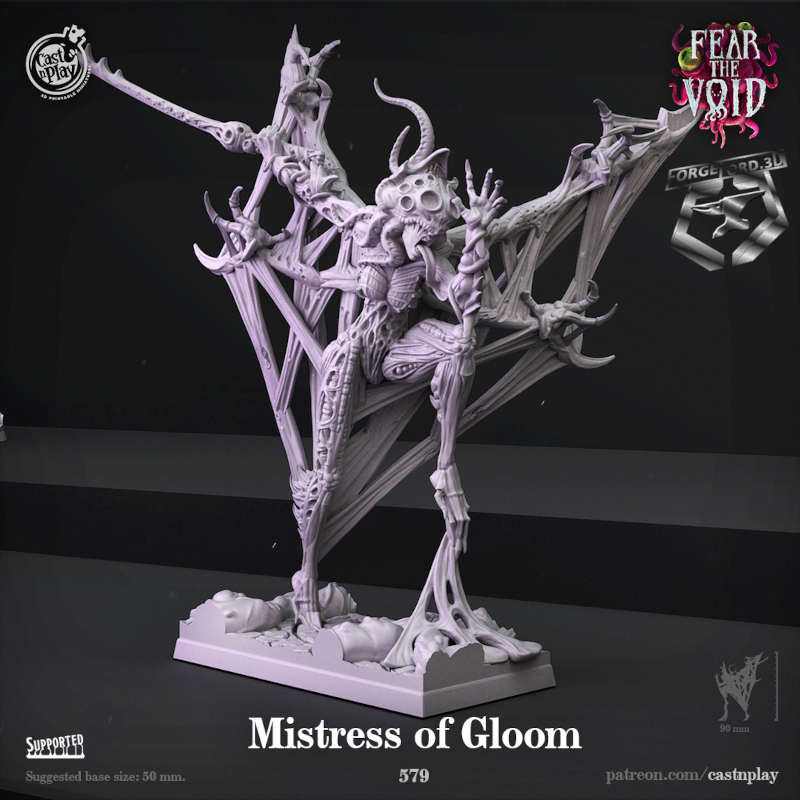 Mistress-of-Gloom-CastNPlay-Fear-the-void-Collection--fantasy-tabletop-RPG-3D-miniatures