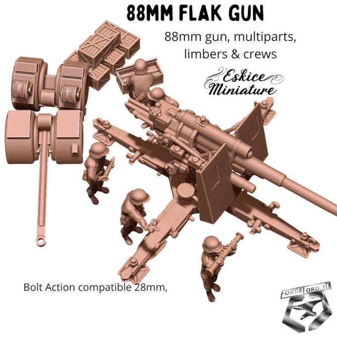 wwii-88mm-flak-gun-and-crew-WWII-Figurines-3D-miniatures-Eskice-Miniature-historical-2